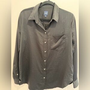 Gap Button Up Blouse, Black - Size Medium